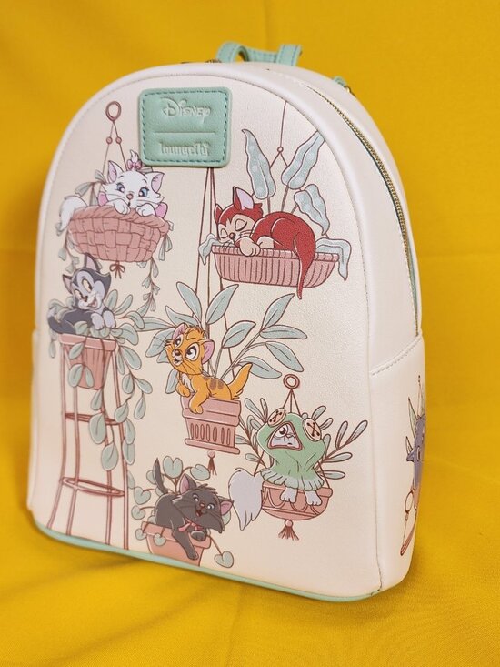Loungefly Disney Cats & Plants Mini Backpack Soft Tag Marie Figaro Oliver NEW main image 7